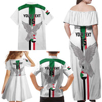 Custom Sudan Football Family Matching Off Shoulder Maxi Dress and Hawaiian Shirt Go Champions Falcons of Jediane - Wonder Print Shop