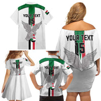Custom Sudan Football Family Matching Off Shoulder Short Dress and Hawaiian Shirt Go Champions Falcons of Jediane - Wonder Print Shop