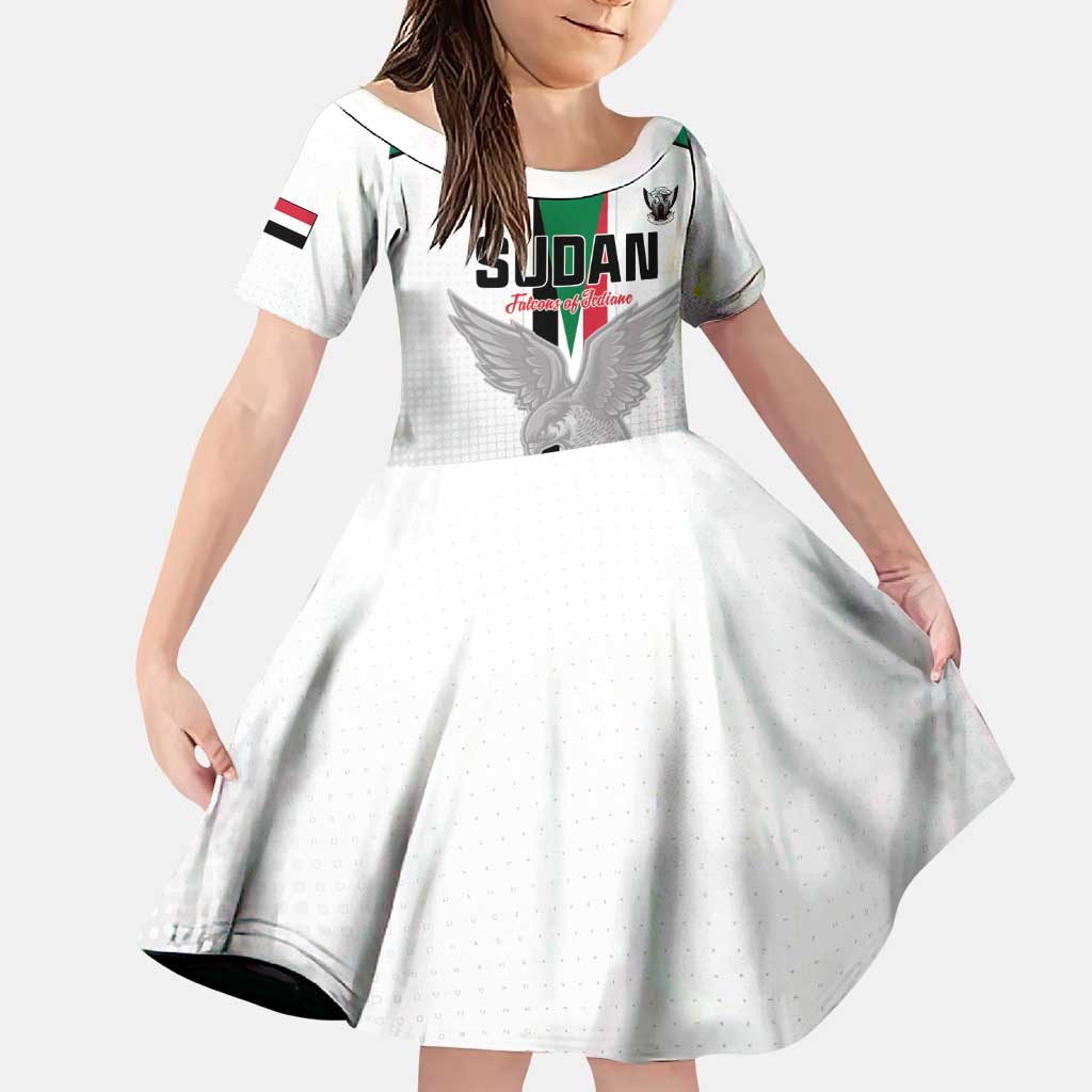 Custom Sudan Football Family Matching Short Sleeve Bodycon Dress and Hawaiian Shirt Go Champions Falcons of Jediane - Wonder Print Shop