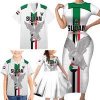 Custom Sudan Football Family Matching Short Sleeve Bodycon Dress and Hawaiian Shirt Go Champions Falcons of Jediane - Wonder Print Shop