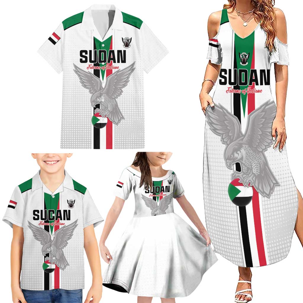 Custom Sudan Football Family Matching Summer Maxi Dress and Hawaiian Shirt Go Champions Falcons of Jediane - Wonder Print Shop