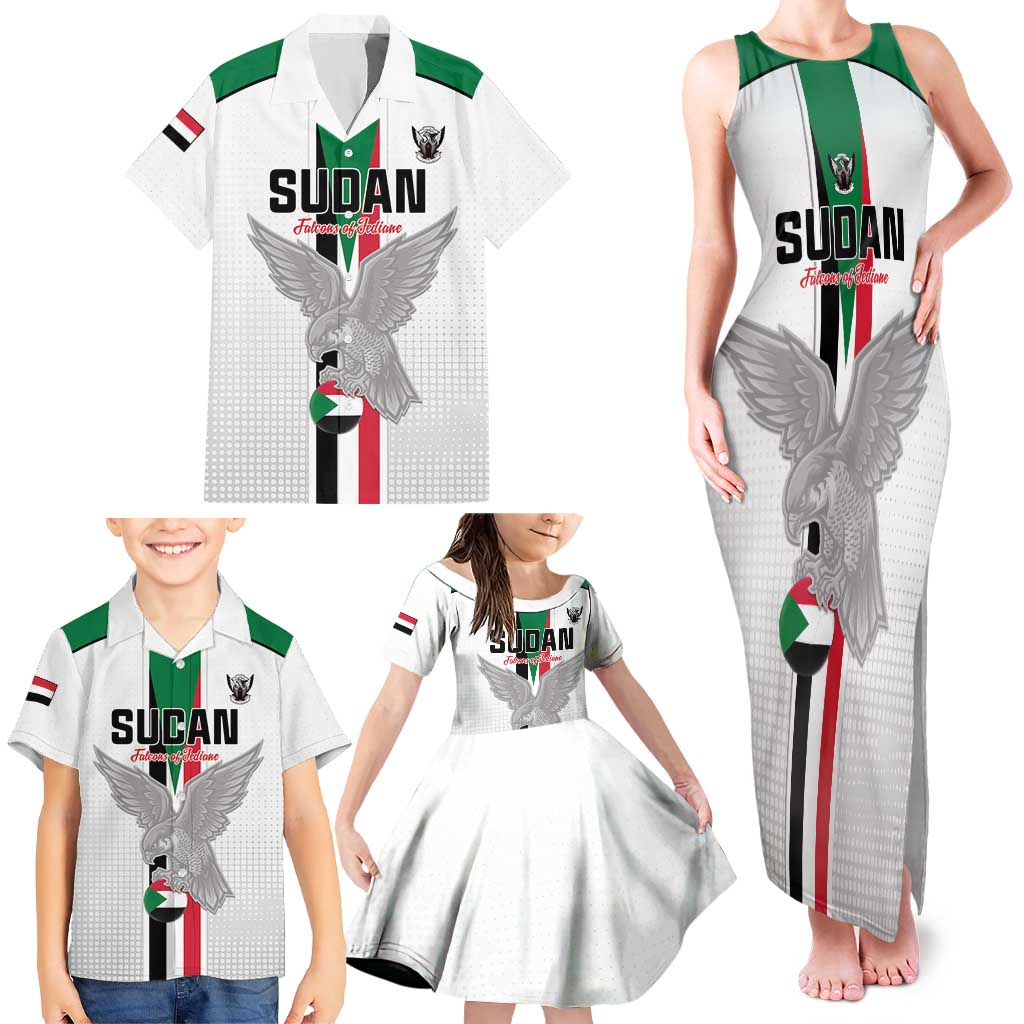 Custom Sudan Football Family Matching Tank Maxi Dress and Hawaiian Shirt Go Champions Falcons of Jediane - Wonder Print Shop