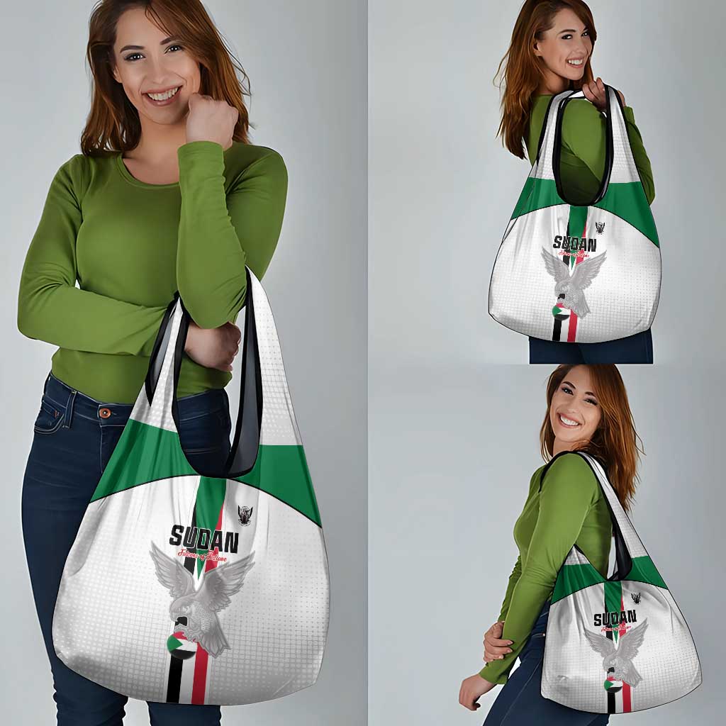 Sudan Football Grocery Bag Go Champions Falcons of Jediane - Wonder Print Shop