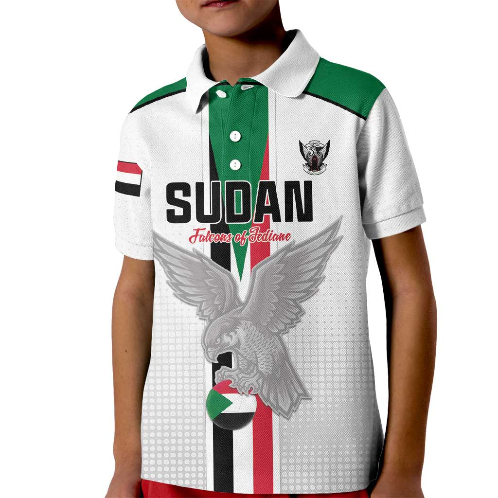 Custom Sudan Football Kid Polo Shirt Go Champions Falcons of Jediane - Wonder Print Shop