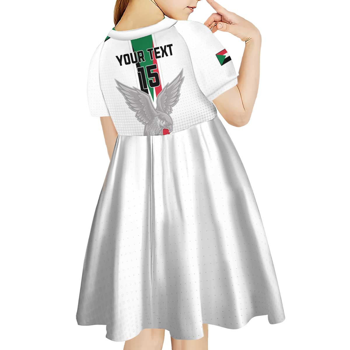 Custom Sudan Football Kid Short Sleeve Dress Go Champions Falcons of Jediane - Wonder Print Shop