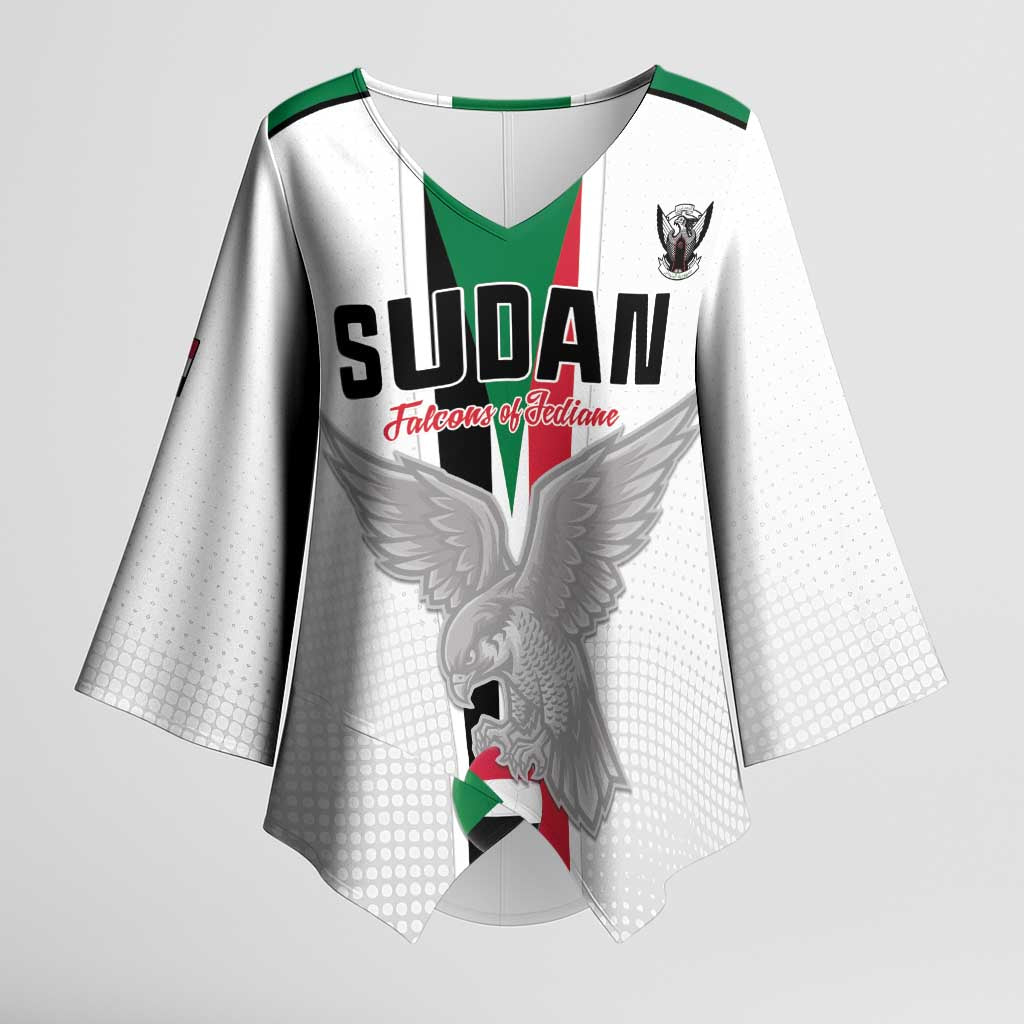 Custom Sudan Football Kimono Sleeve Blouse Go Champions Falcons of Jediane - Wonder Print Shop
