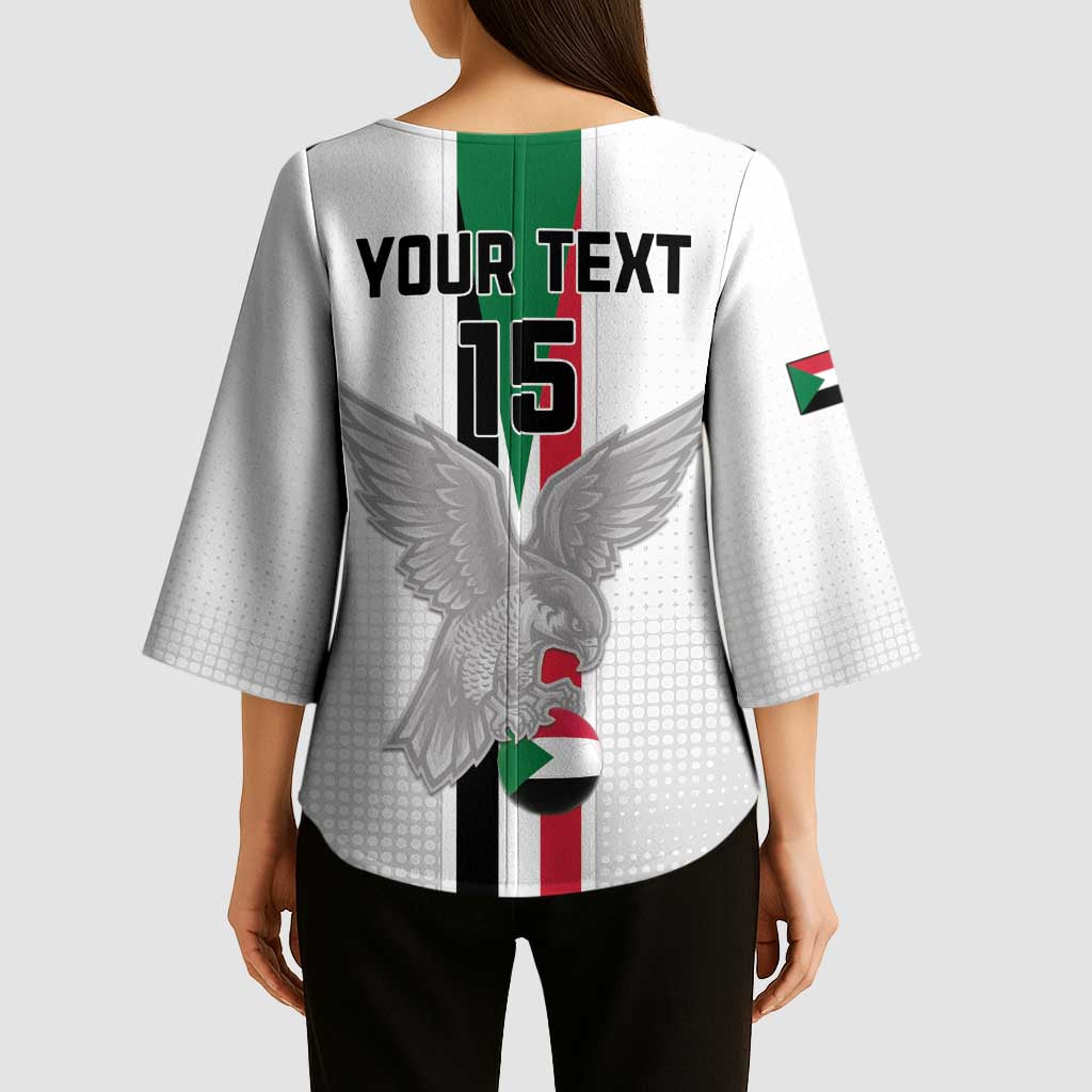 Custom Sudan Football Kimono Sleeve Blouse Go Champions Falcons of Jediane - Wonder Print Shop