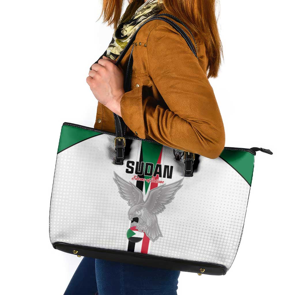 Sudan Football Leather Tote Bag Go Champions Falcons of Jediane - Wonder Print Shop