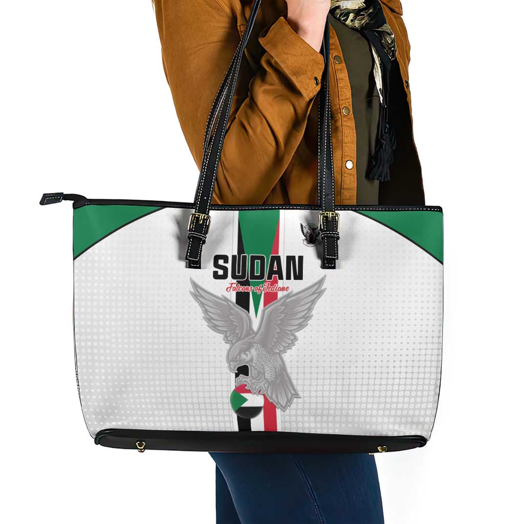 Sudan Football Leather Tote Bag Go Champions Falcons of Jediane - Wonder Print Shop