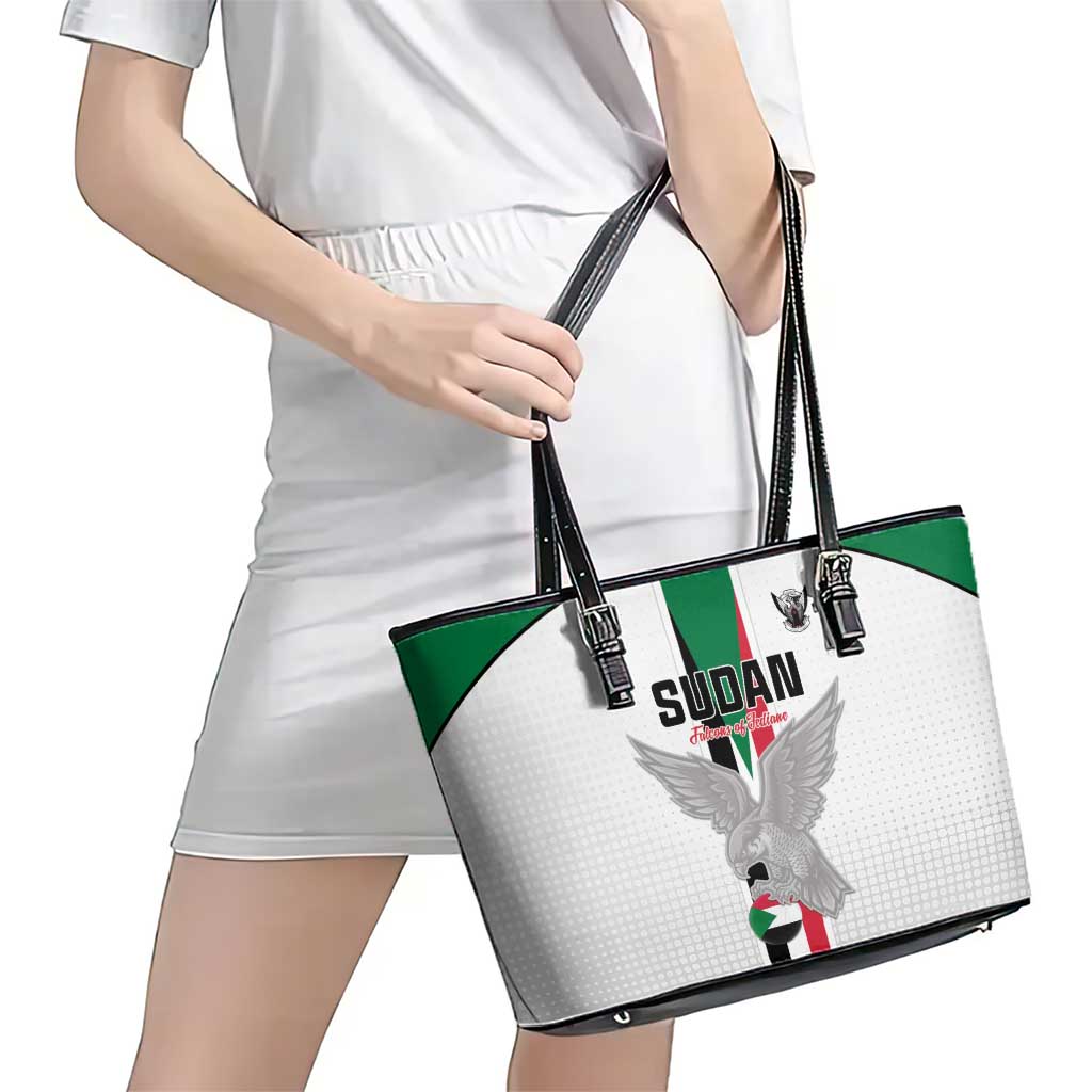 Sudan Football Leather Tote Bag Go Champions Falcons of Jediane - Wonder Print Shop