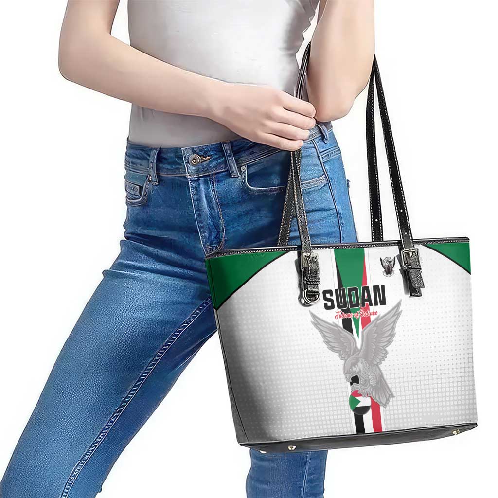 Sudan Football Leather Tote Bag Go Champions Falcons of Jediane - Wonder Print Shop