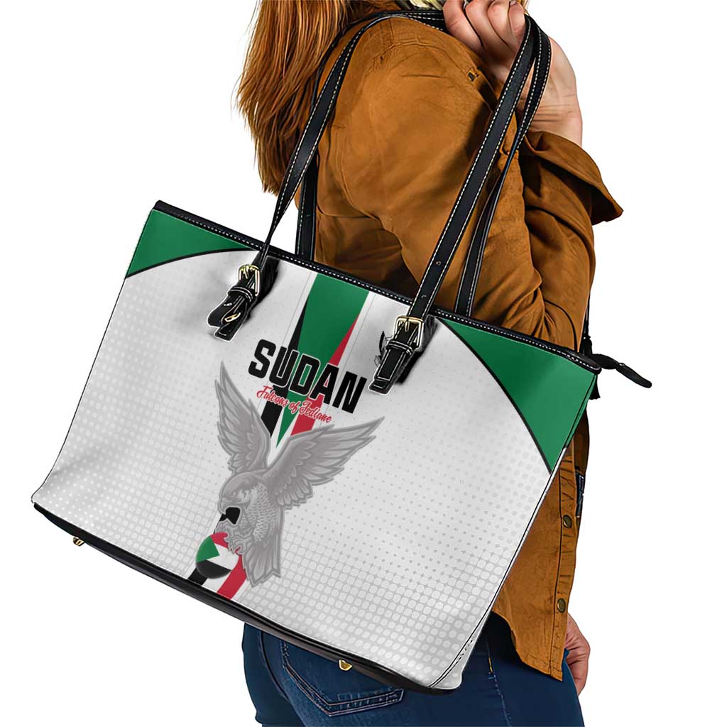 Sudan Football Leather Tote Bag Go Champions Falcons of Jediane - Wonder Print Shop