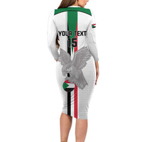 Custom Sudan Football Long Sleeve Bodycon Dress Go Champions Falcons of Jediane - Wonder Print Shop