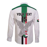 Custom Sudan Football Long Sleeve Button Shirt Go Champions Falcons of Jediane - Wonder Print Shop