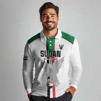 Custom Sudan Football Long Sleeve Polo Shirt Go Champions Falcons of Jediane - Wonder Print Shop