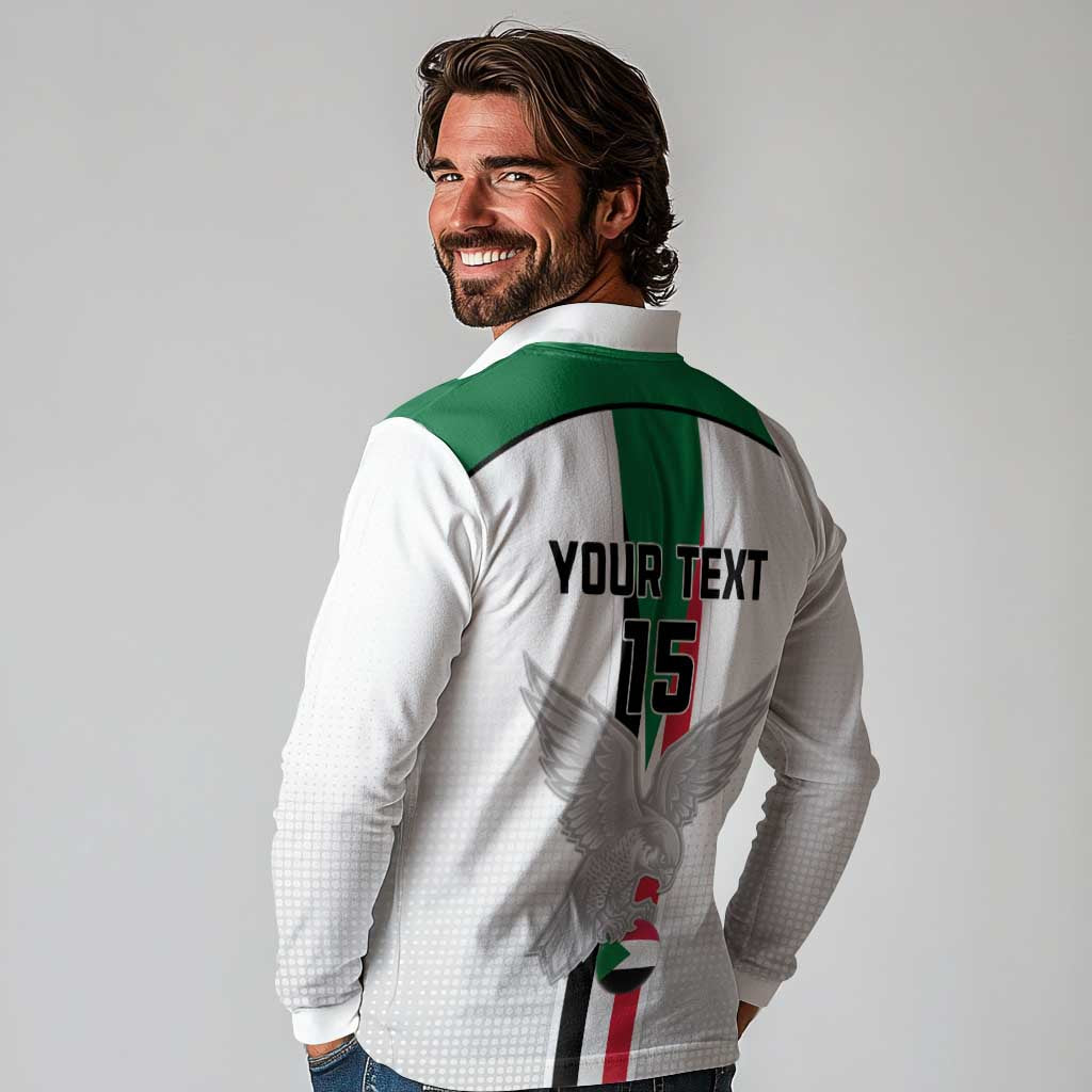 Custom Sudan Football Long Sleeve Polo Shirt Go Champions Falcons of Jediane - Wonder Print Shop