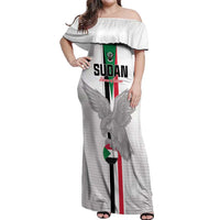 Custom Sudan Football Off Shoulder Maxi Dress Go Champions Falcons of Jediane - Wonder Print Shop