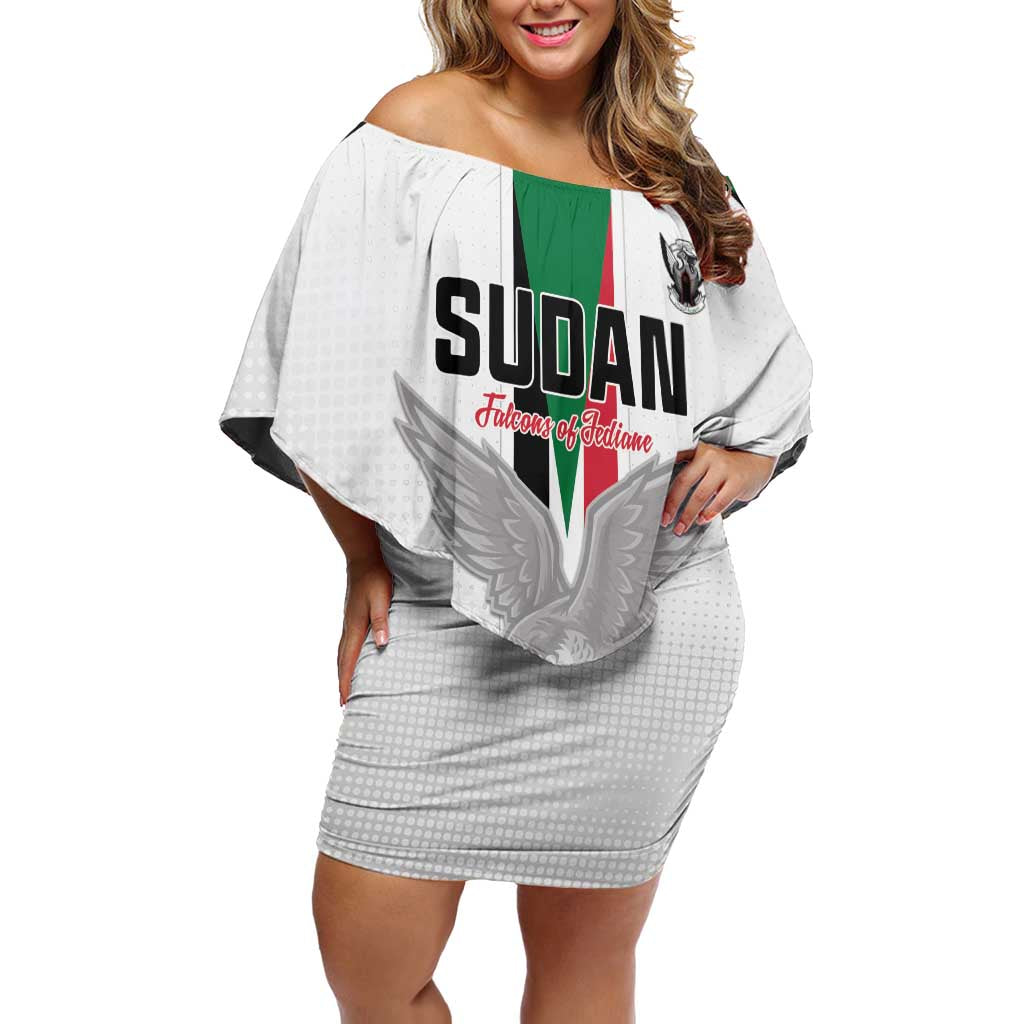Custom Sudan Football Off Shoulder Short Dress Go Champions Falcons of Jediane - Wonder Print Shop