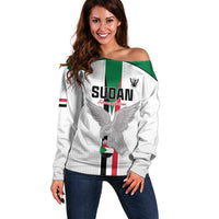 Custom Sudan Football Off Shoulder Sweater Go Champions Falcons of Jediane - Wonder Print Shop