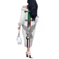 Custom Sudan Football Off The Shoulder Long Sleeve Dress Go Champions Falcons of Jediane - Wonder Print Shop