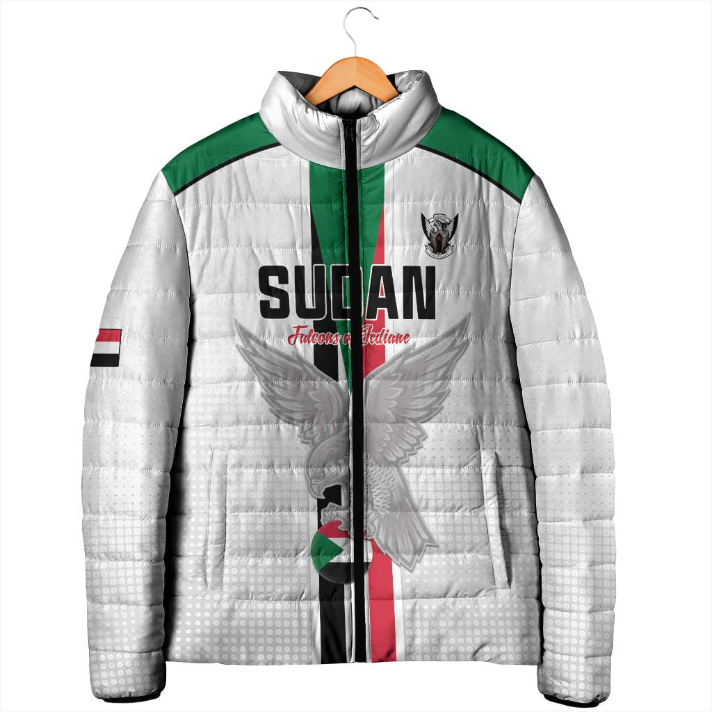 Custom Sudan Football Padded Jacket Go Champions Falcons of Jediane - Wonder Print Shop