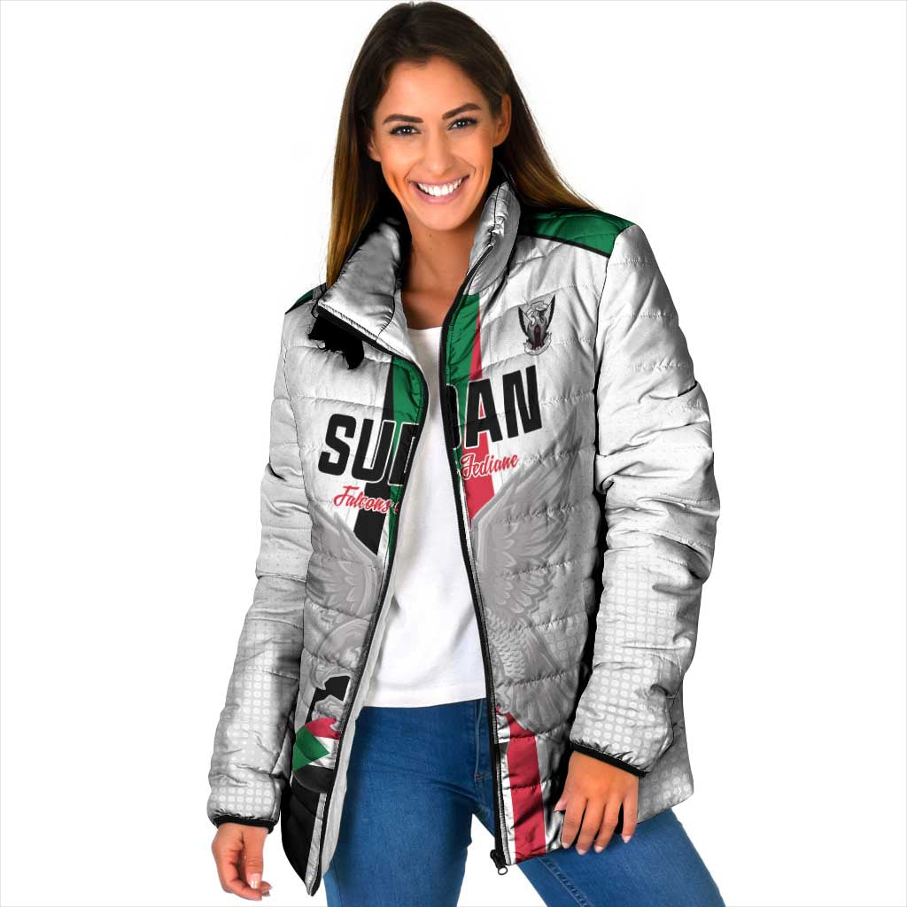 Custom Sudan Football Padded Jacket Go Champions Falcons of Jediane - Wonder Print Shop