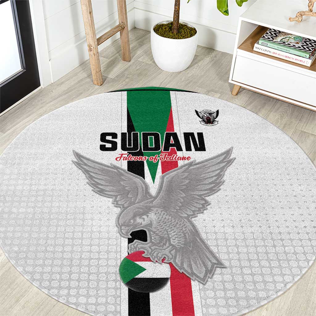 Sudan Football Round Carpet Go Champions Falcons of Jediane - Wonder Print Shop