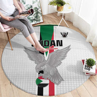 Sudan Football Round Carpet Go Champions Falcons of Jediane - Wonder Print Shop