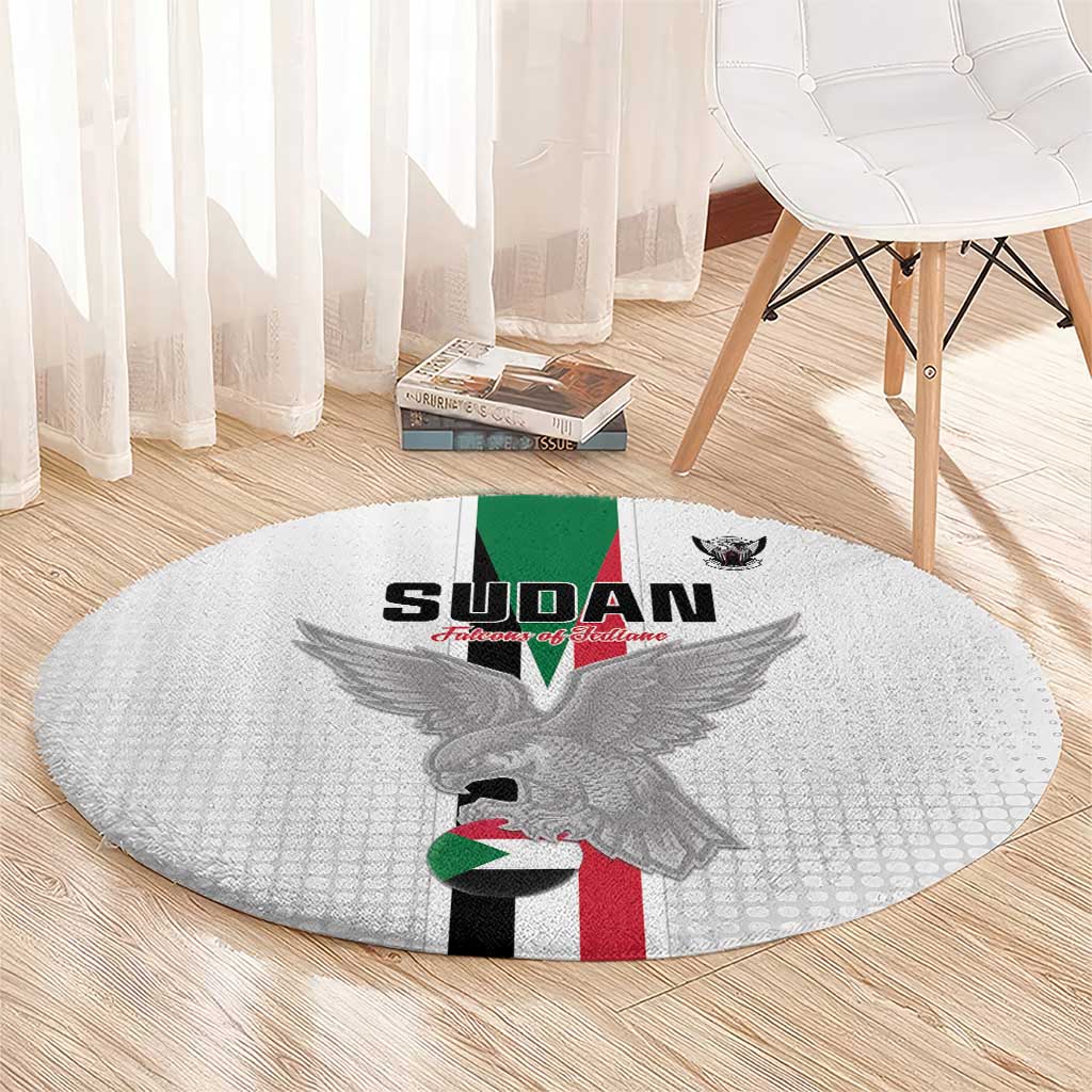 Sudan Football Round Carpet Go Champions Falcons of Jediane - Wonder Print Shop
