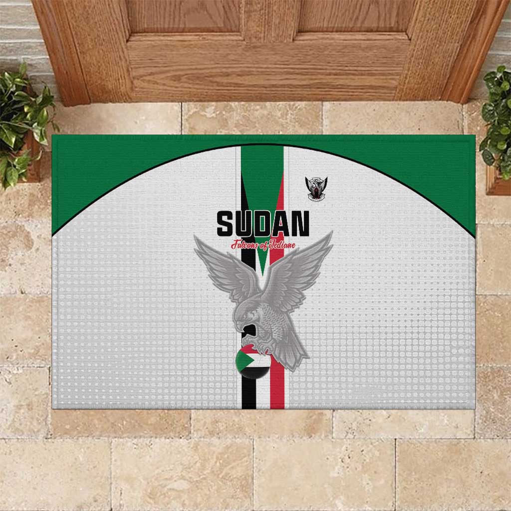 Sudan Football Rubber Doormat Go Champions Falcons of Jediane - Wonder Print Shop