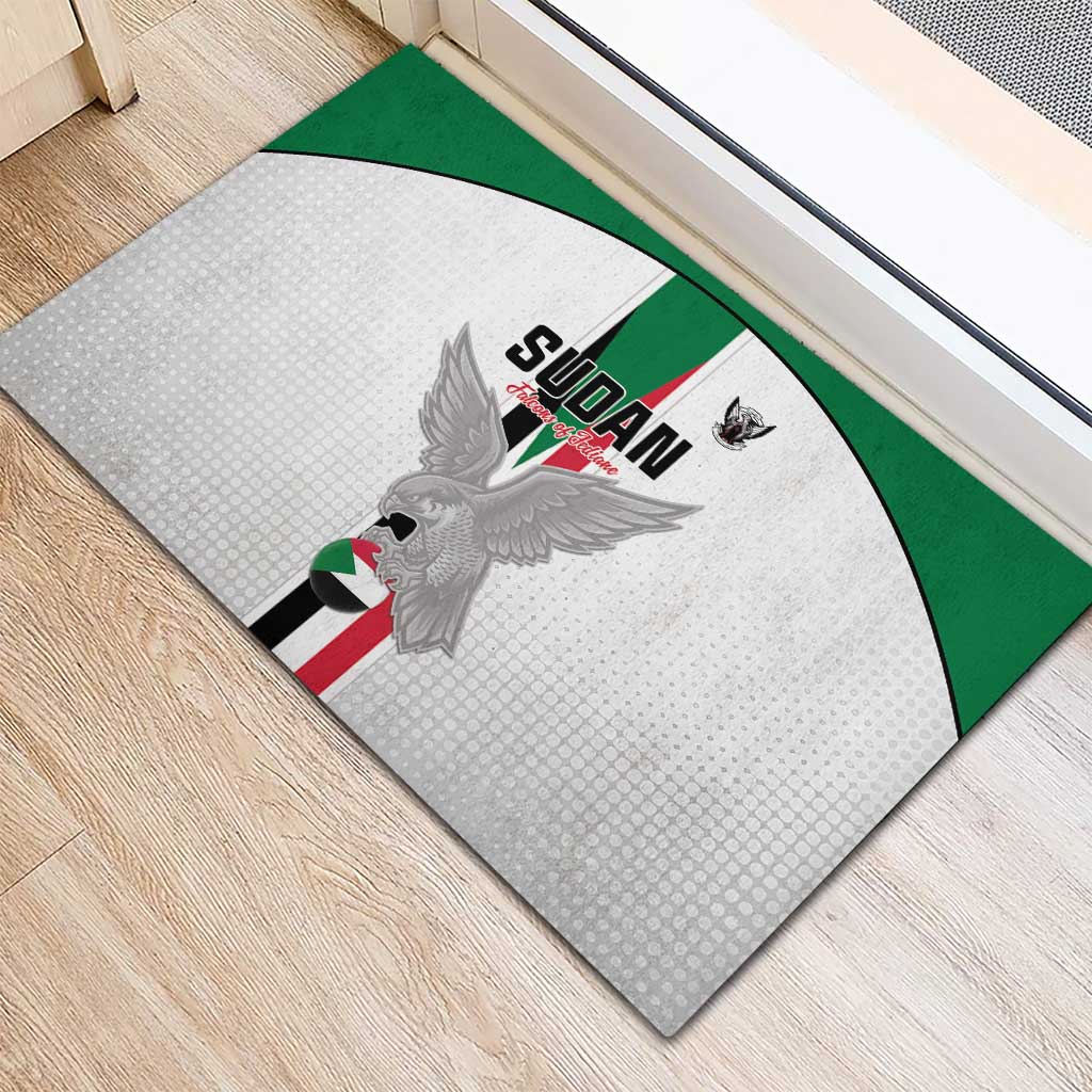 Sudan Football Rubber Doormat Go Champions Falcons of Jediane - Wonder Print Shop