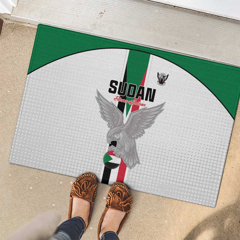 Sudan Football Rubber Doormat Go Champions Falcons of Jediane - Wonder Print Shop