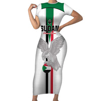 Custom Sudan Football Short Sleeve Bodycon Dress Go Champions Falcons of Jediane - Wonder Print Shop