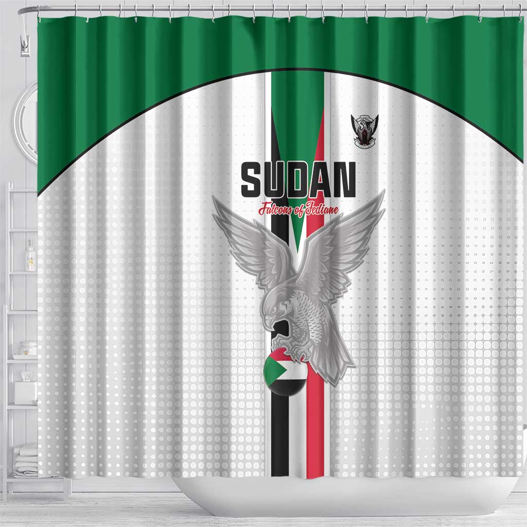 Sudan Football Shower Curtain Go Champions Falcons of Jediane - Wonder Print Shop