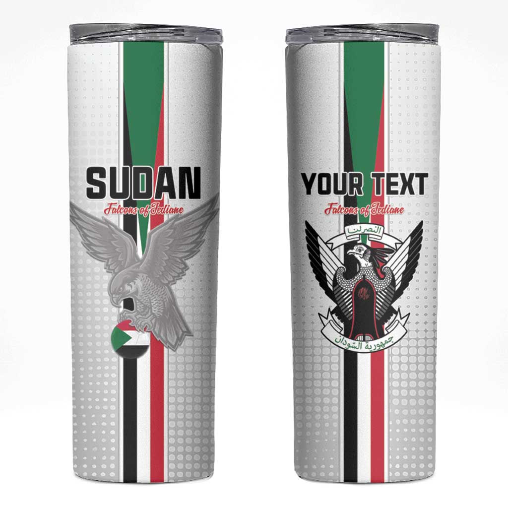 Custom Sudan Football Skinny Tumbler Go Champions Falcons of Jediane - Wonder Print Shop