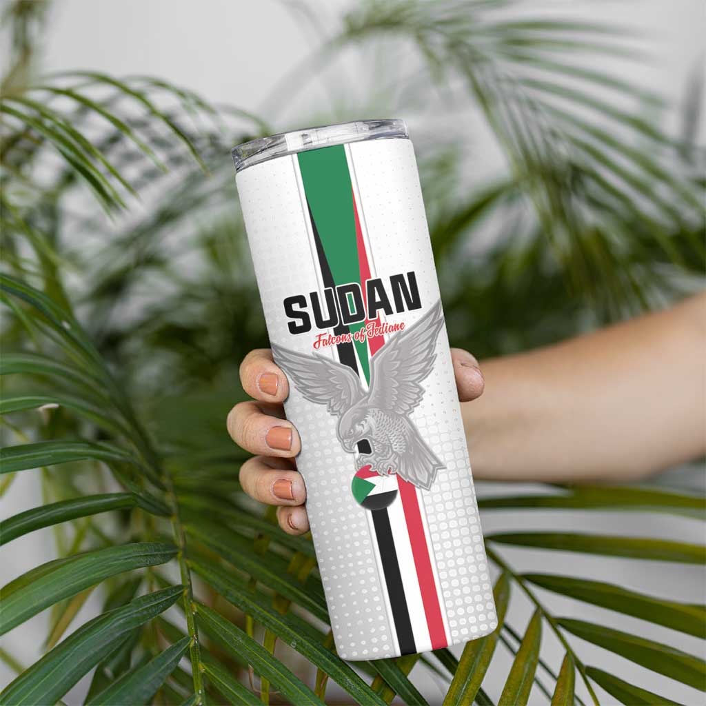 Custom Sudan Football Skinny Tumbler Go Champions Falcons of Jediane - Wonder Print Shop