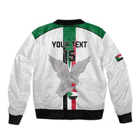 Custom Sudan Football Sleeve Zip Bomber Jacket Go Champions Falcons of Jediane - Wonder Print Shop