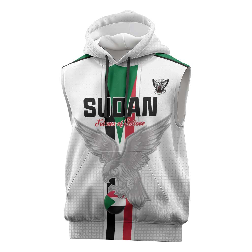 Custom Sudan Football Sleeveless Hoodie Go Champions Falcons of Jediane - Wonder Print Shop