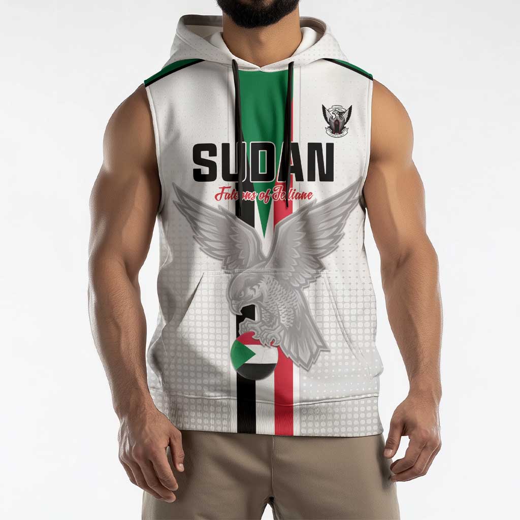 Custom Sudan Football Sleeveless Hoodie Go Champions Falcons of Jediane - Wonder Print Shop