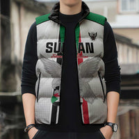 Custom Sudan Football Sleeveless Puffer Jacket Go Champions Falcons of Jediane - Wonder Print Shop