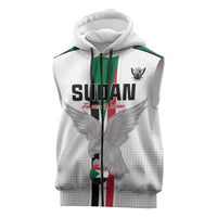 Custom Sudan Football Sleeveless Zip Hoodie Go Champions Falcons of Jediane - Wonder Print Shop