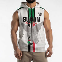 Custom Sudan Football Sleeveless Zip Hoodie Go Champions Falcons of Jediane - Wonder Print Shop