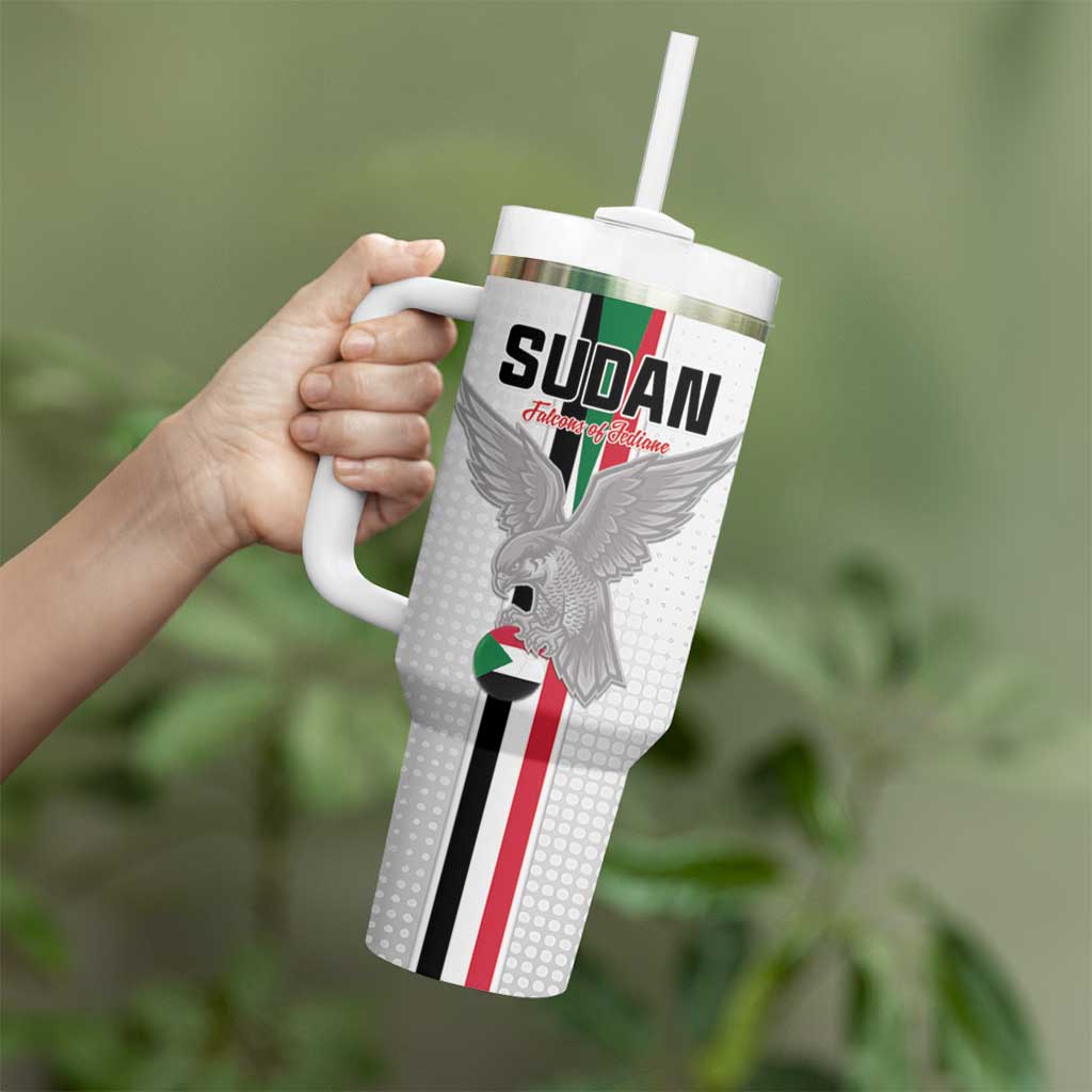 Custom Sudan Football Tumbler With Handle Go Champions Falcons of Jediane - Wonder Print Shop