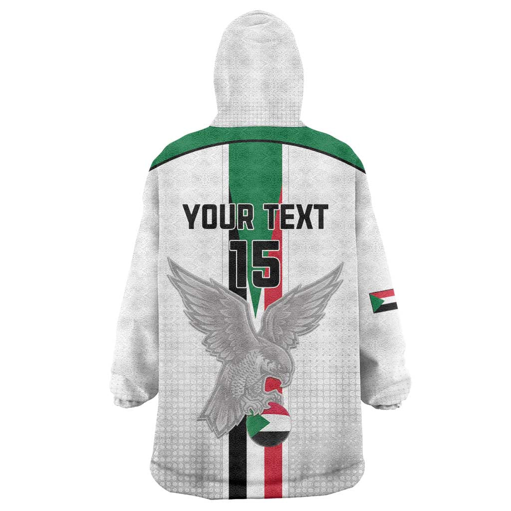 Custom Sudan Football Wearable Blanket Hoodie Go Champions Falcons of Jediane - Wonder Print Shop