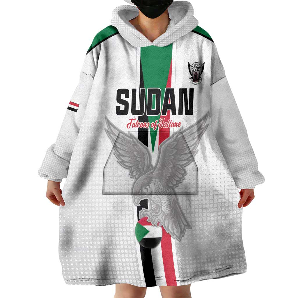 Custom Sudan Football Wearable Blanket Hoodie Go Champions Falcons of Jediane - Wonder Print Shop