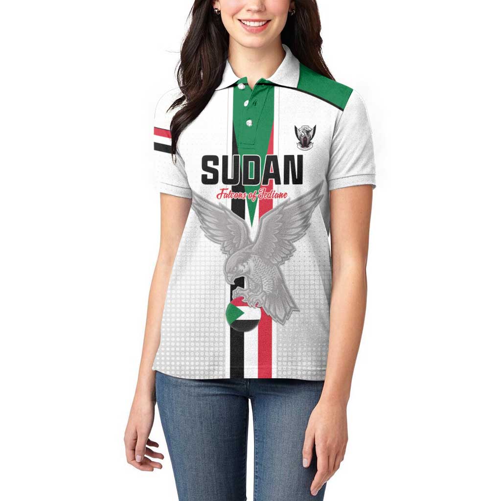 Custom Sudan Football Women Polo Shirt Go Champions Falcons of Jediane - Wonder Print Shop