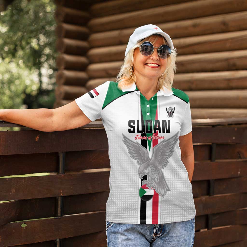 Custom Sudan Football Women Polo Shirt Go Champions Falcons of Jediane - Wonder Print Shop
