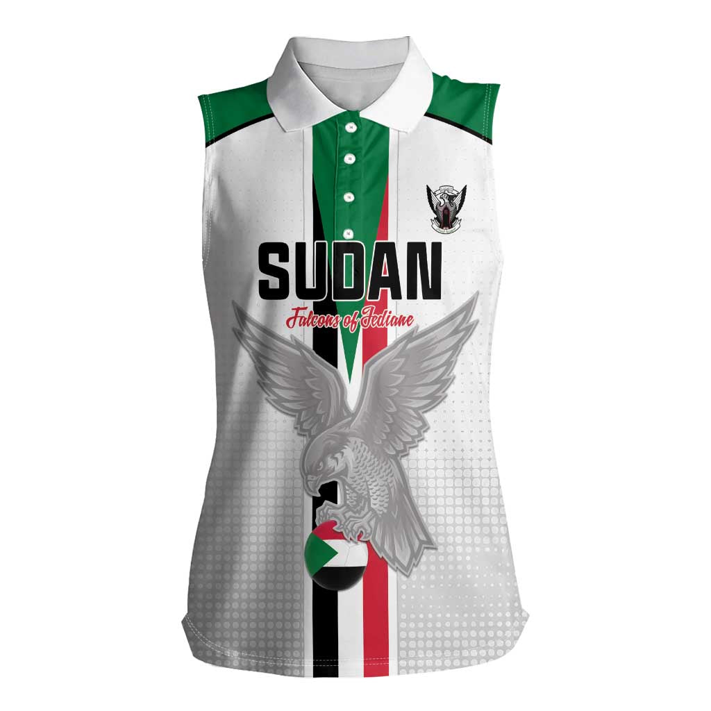 Custom Sudan Football Women Sleeveless Polo Shirt Go Champions Falcons of Jediane - Wonder Print Shop