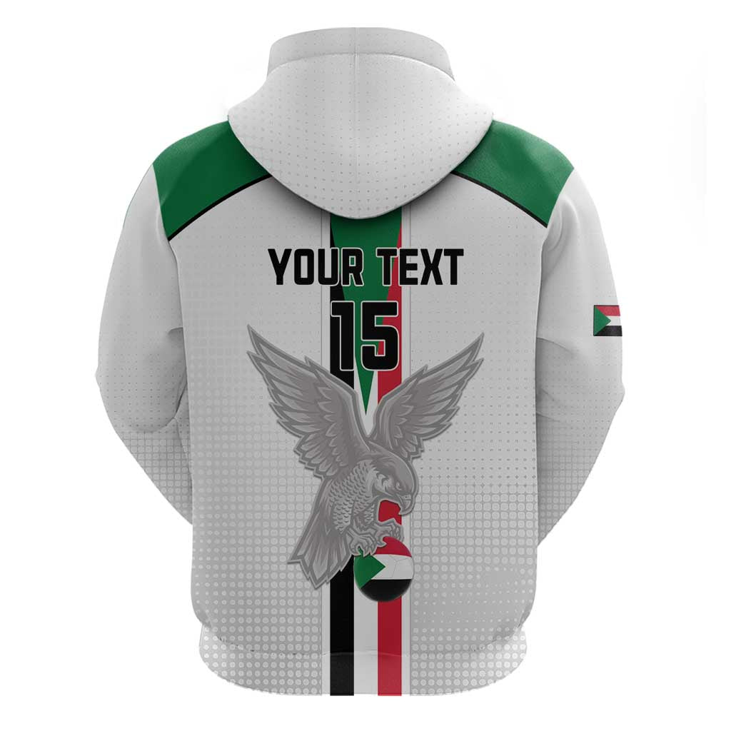 Custom Sudan Football Zip Hoodie Go Champions Falcons of Jediane - Wonder Print Shop