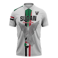Custom Sudan Football Zipper Polo Shirt Go Champions Falcons of Jediane - Wonder Print Shop